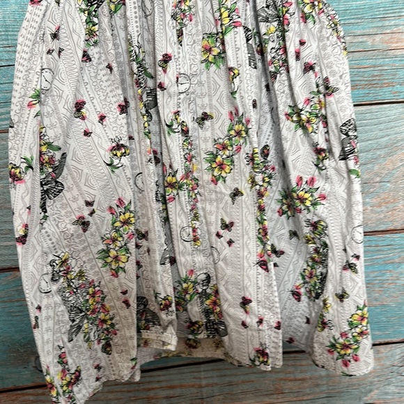 Hell Bunny Floral Skeleton Punk Sundress Size Large - Picture 8 of 9